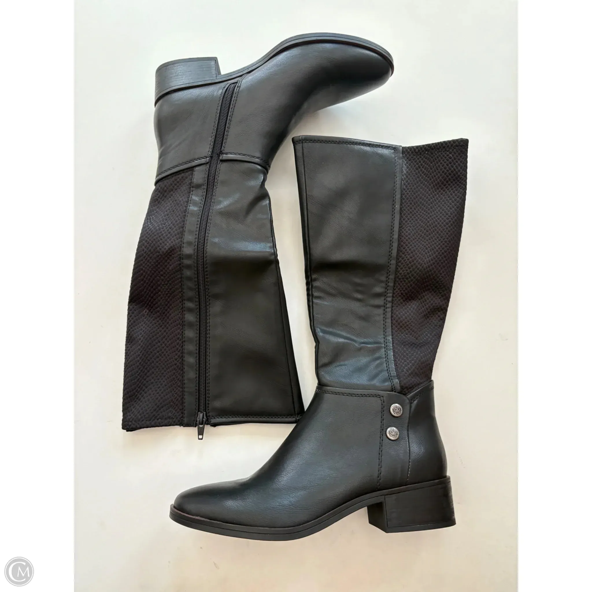 Easy Match Outdoor Fit Boots Mid-calf Heels By Bare Traps In Black, Size: 8.5