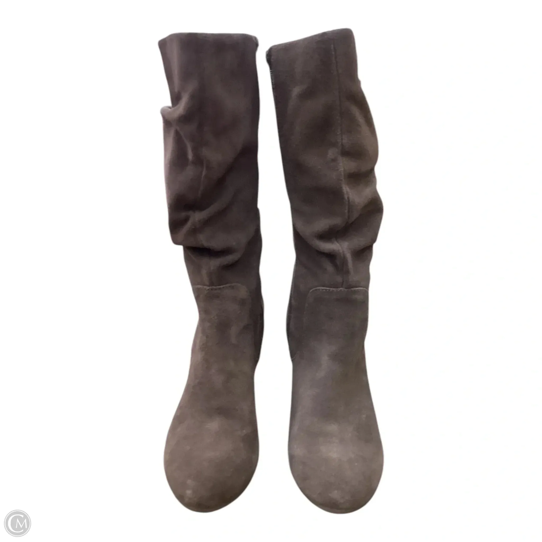 Contemporary Look Leather Upper Boots Knee Heels By Sonoma In Brown, Size: 8