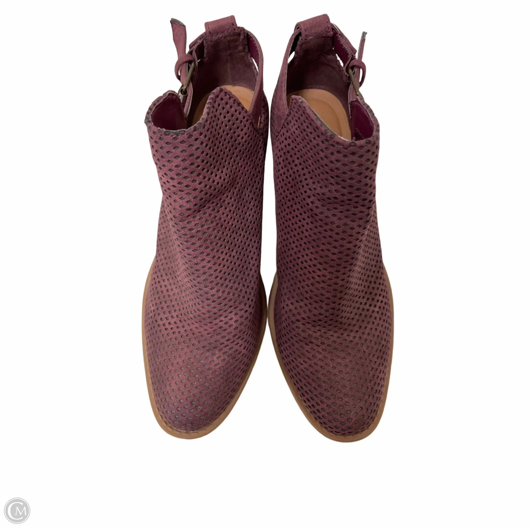 Boots Ankle Heels By Qupid In Purple, Size: 9 Work Day Comfort Lining Cold Weather Commuter