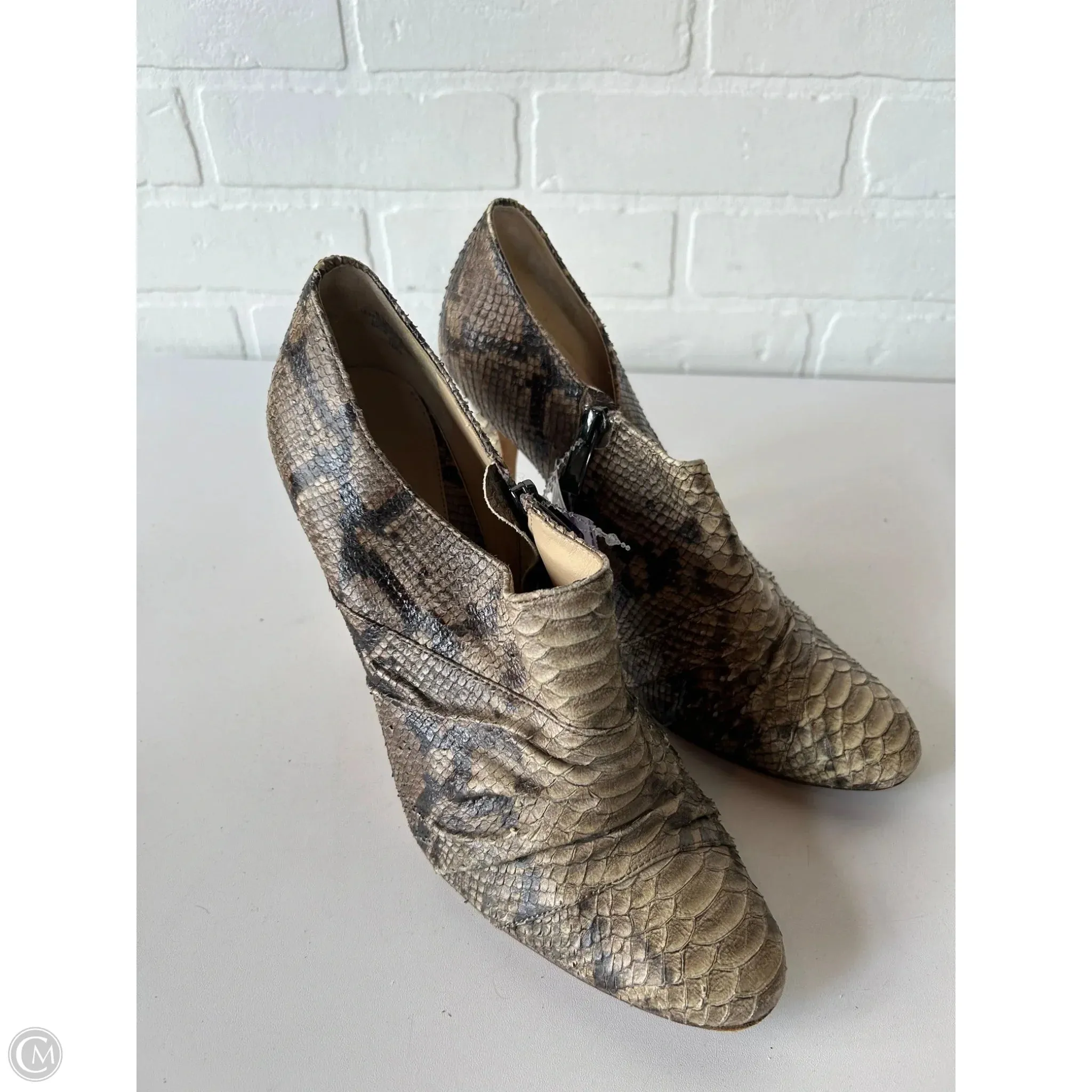 Smooth Soles Outdoor Wedding Heels Shoes Heels Stiletto By Boutique   In Snakeskin Print, Size: 10