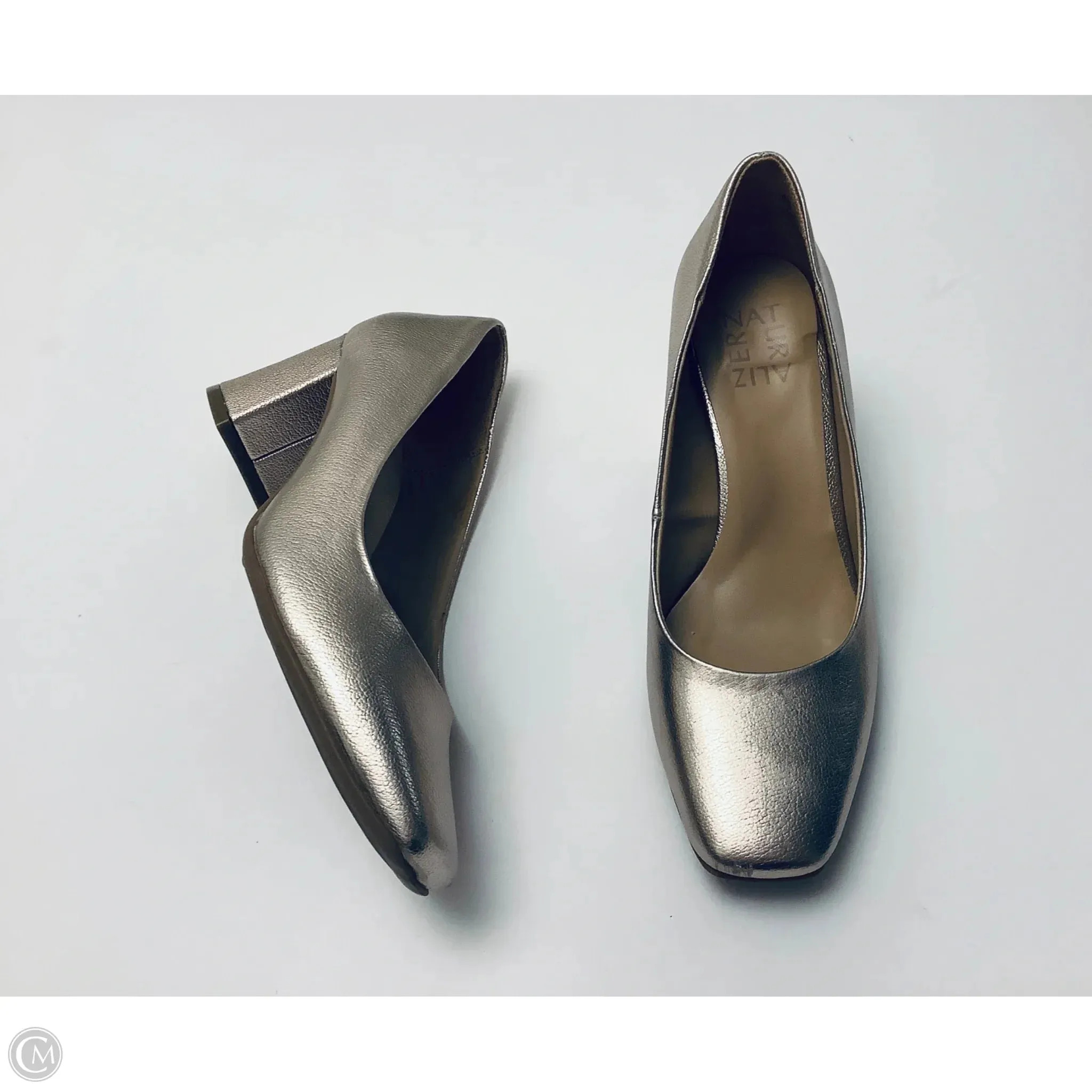 Ankle Strap Shoes Easy Clean Shoes Heels Block By Naturalizer In Gold, Size: 6.5