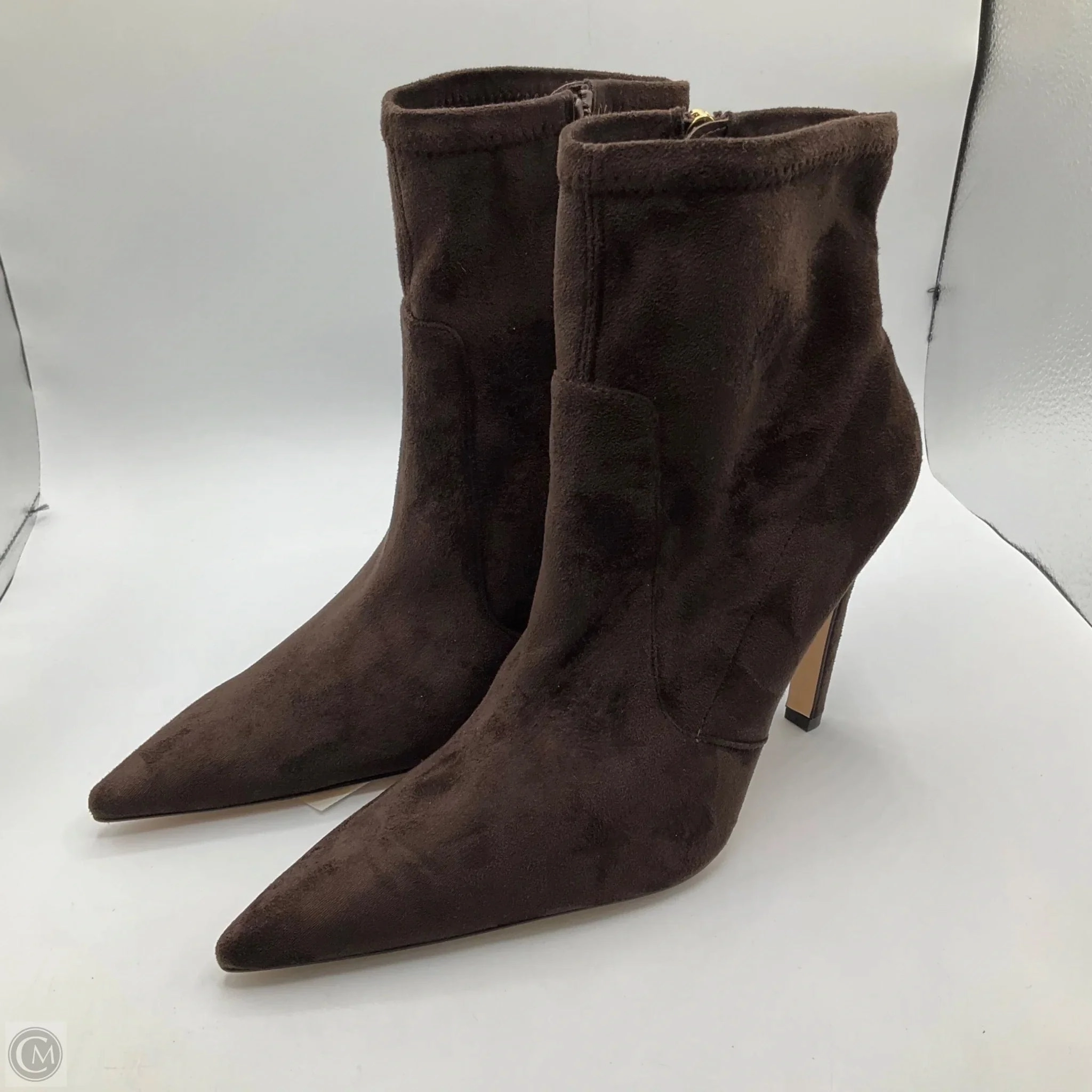 Comfort Straps Impact absorption Boots Ankle Heels By Good American In Brown, Size: 11.5