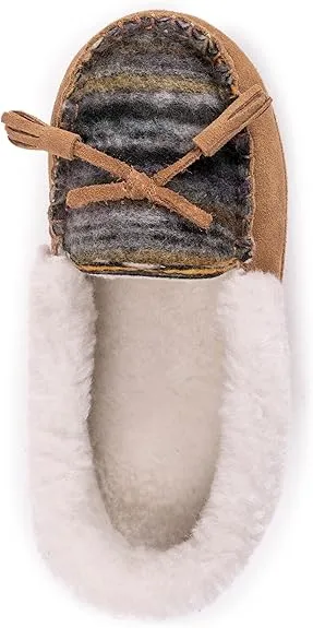 Muk Luks Women's Leather Goods Sia Moccasin Slipper - Camel