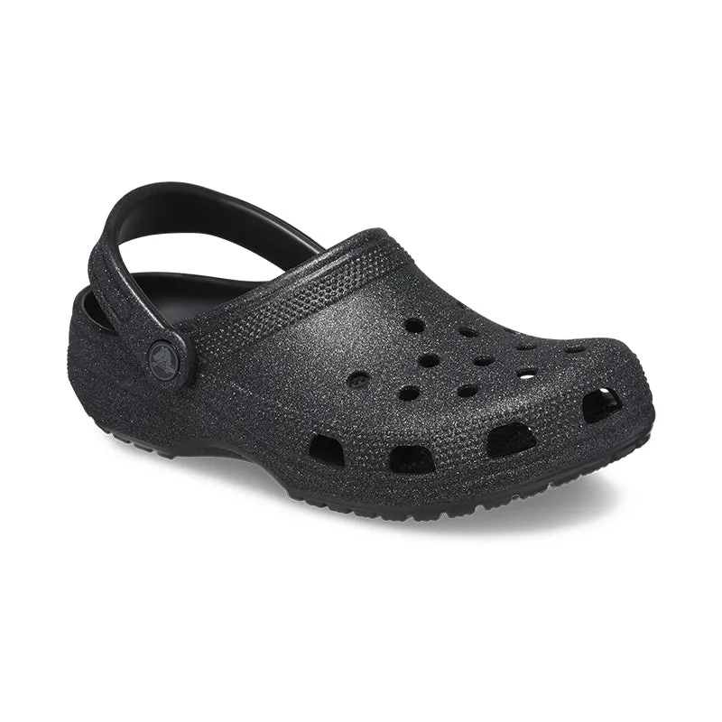 Women's Classic Glitter Clog Black Slip On Aerodynamic