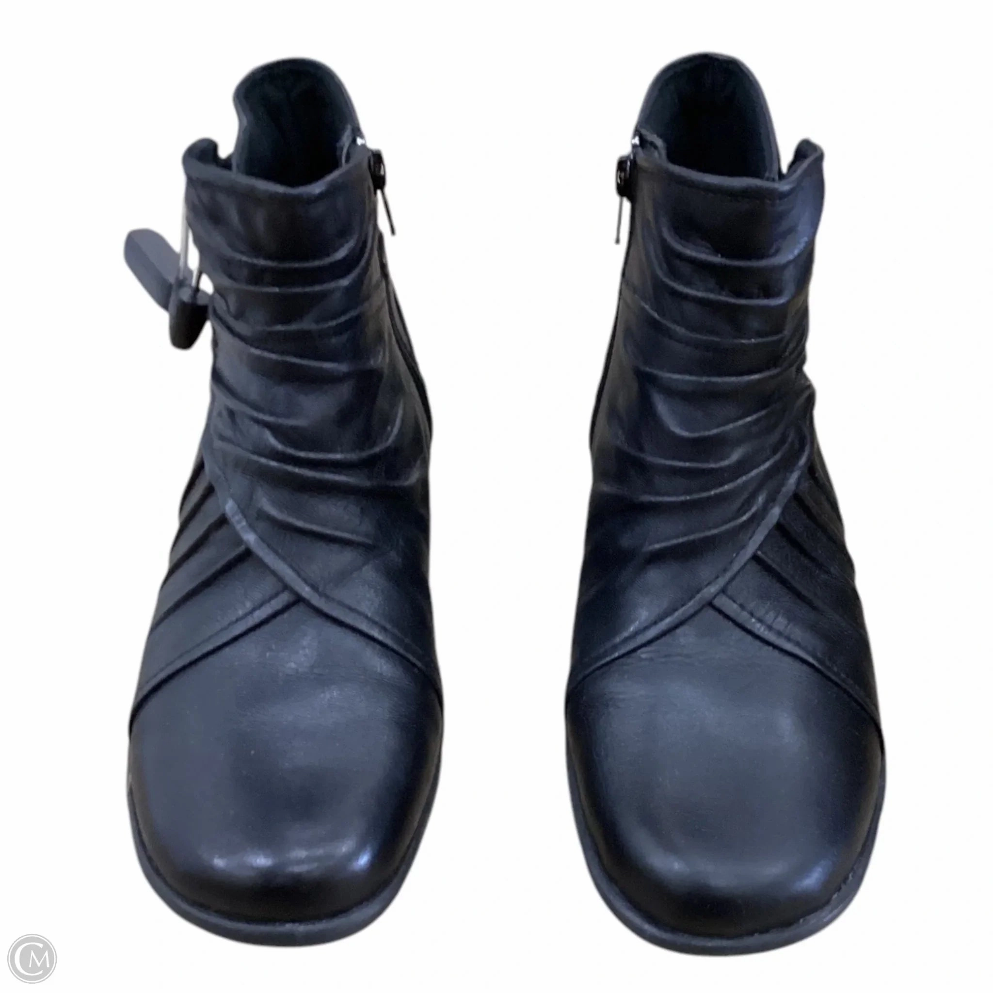 Zipper Closure Boots Ankle Flats By Cobb Hill In Black, Size: 7