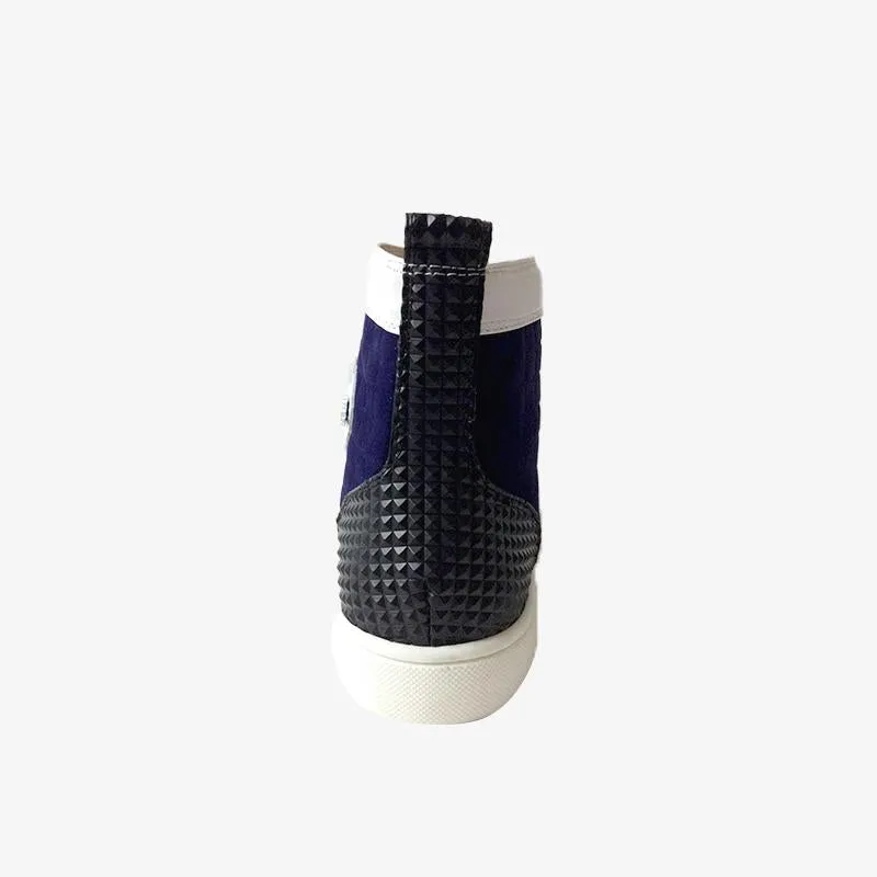 Multicolor Red Spikes Flat Mens Sneakers