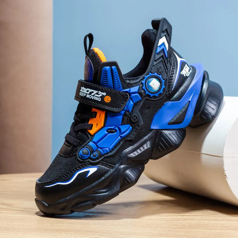 MWY Children&#39;s Sneakers Kids Shoes Mecha Cartoons Sports Shoes For Boys Girls Winter Leather Waterproof Casual Walking Shoes