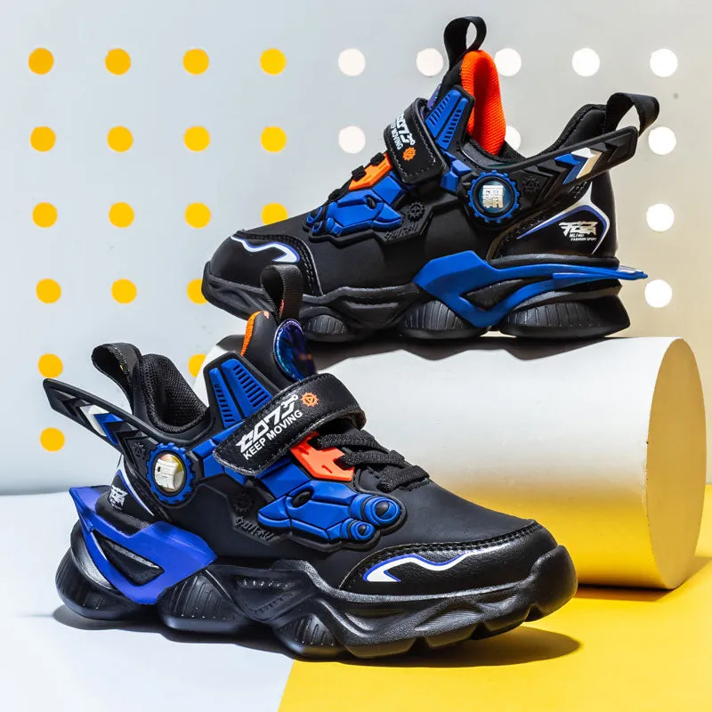 MWY Children&#39;s Sneakers Kids Shoes Mecha Cartoons Sports Shoes For Boys Girls Winter Leather Waterproof Casual Walking Shoes
