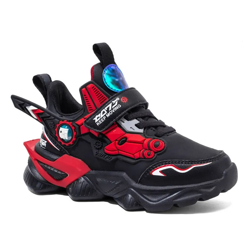 MWY Children&#39;s Sneakers Kids Shoes Mecha Cartoons Sports Shoes For Boys Girls Winter Leather Waterproof Casual Walking Shoes