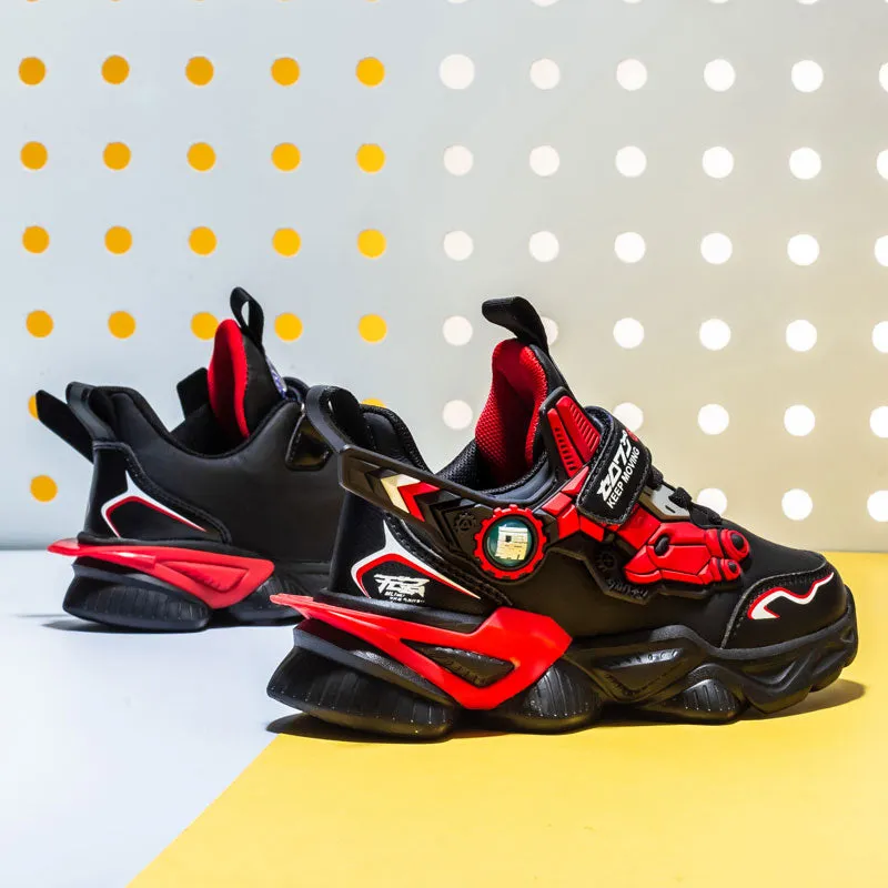 MWY Children&#39;s Sneakers Kids Shoes Mecha Cartoons Sports Shoes For Boys Girls Winter Leather Waterproof Casual Walking Shoes
