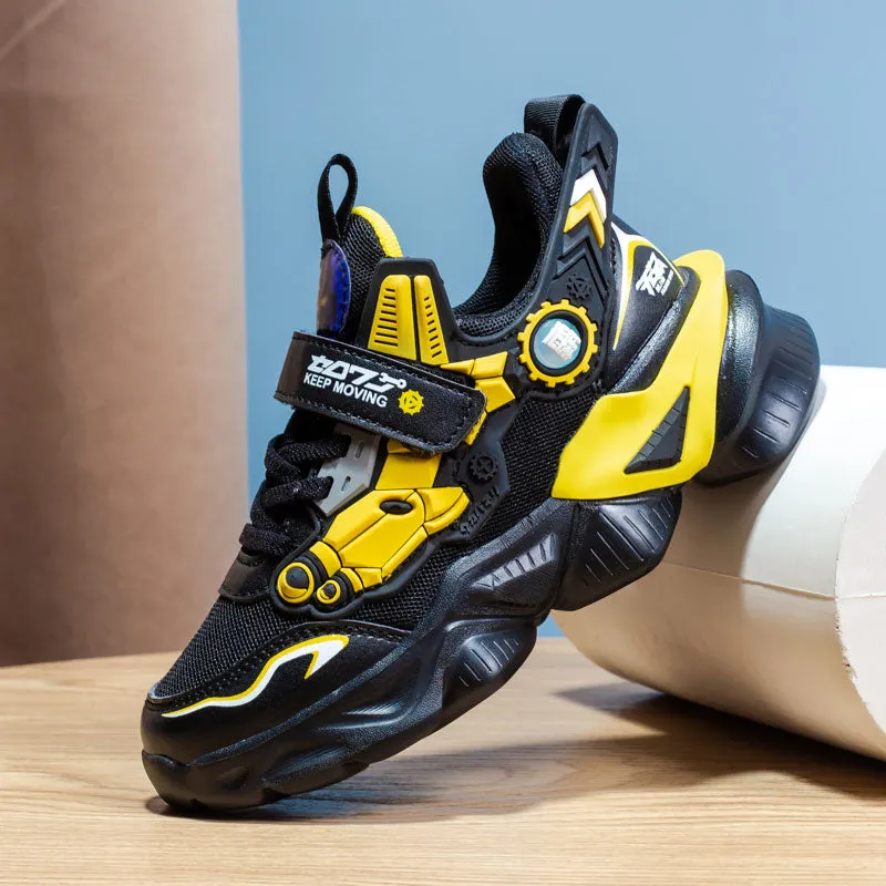 MWY Children&#39;s Sneakers Kids Shoes Mecha Cartoons Sports Shoes For Boys Girls Winter Leather Waterproof Casual Walking Shoes