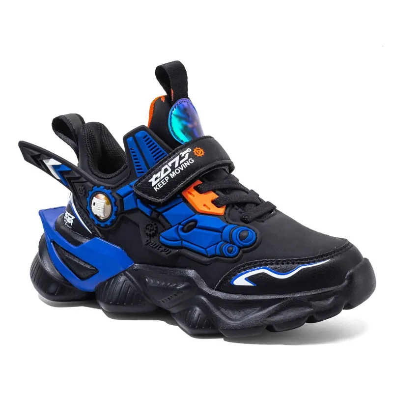 MWY Children&#39;s Sneakers Kids Shoes Mecha Cartoons Sports Shoes For Boys Girls Winter Leather Waterproof Casual Walking Shoes