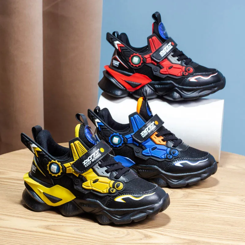MWY Children&#39;s Sneakers Kids Shoes Mecha Cartoons Sports Shoes For Boys Girls Winter Leather Waterproof Casual Walking Shoes