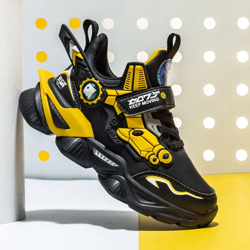 MWY Children&#39;s Sneakers Kids Shoes Mecha Cartoons Sports Shoes For Boys Girls Winter Leather Waterproof Casual Walking Shoes