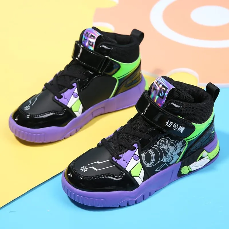 MWY Children&#39;s Sneakers Kids Shoes Mecha Cartoons Sports Shoes For Boys Girls Winter Leather Waterproof Casual Walking Shoes