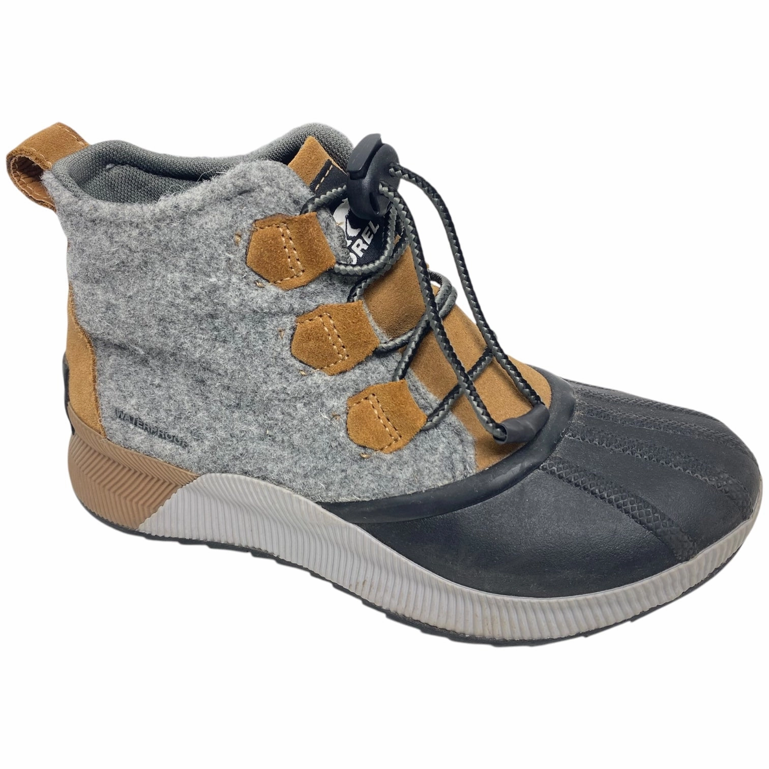 Boots Ankle Flats By Sorel In Black & Grey, Size: 5 Waterproof Morning Walk Hiking