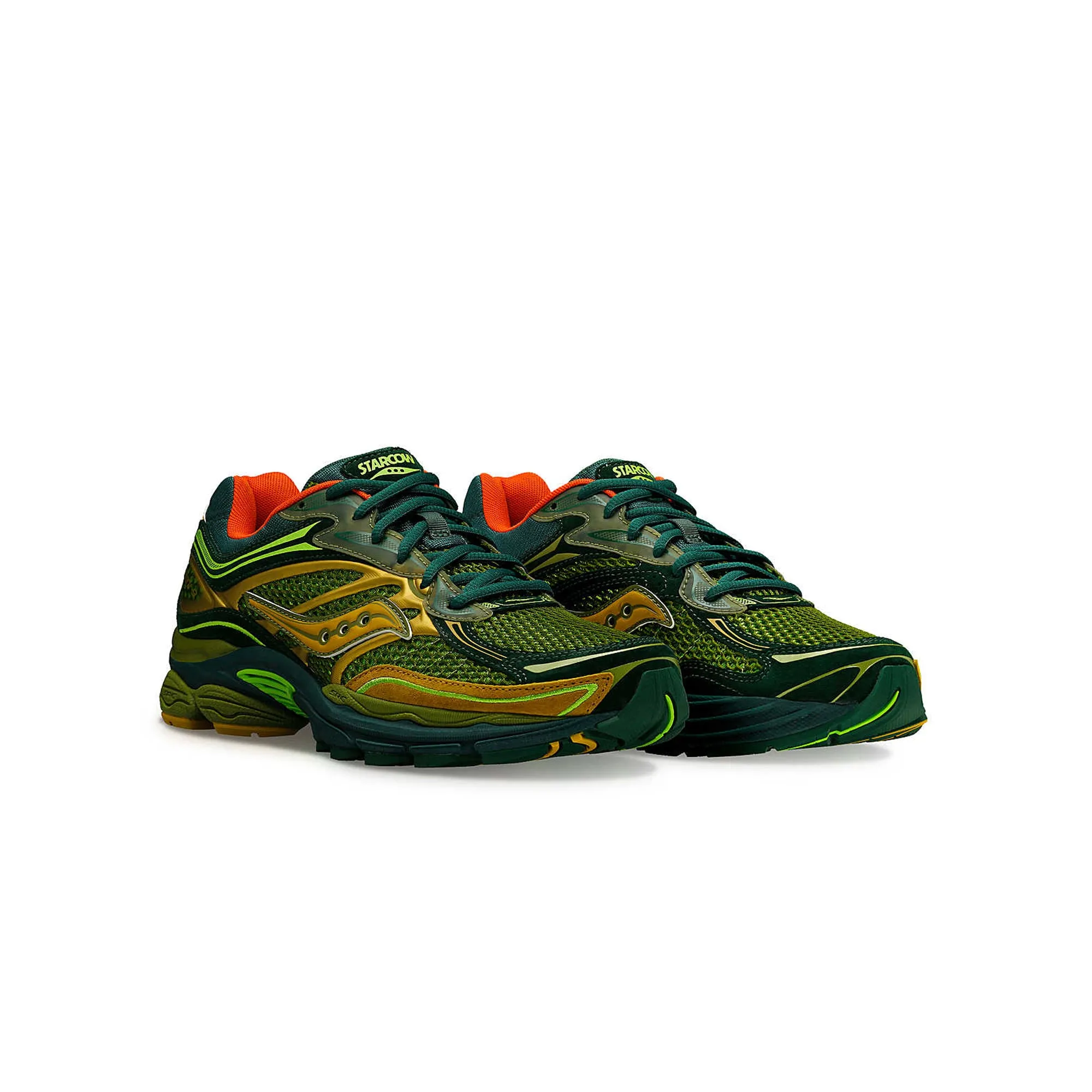 Saucony x Starcow Pro Grid Omni 9 Shoes running with a sports bra