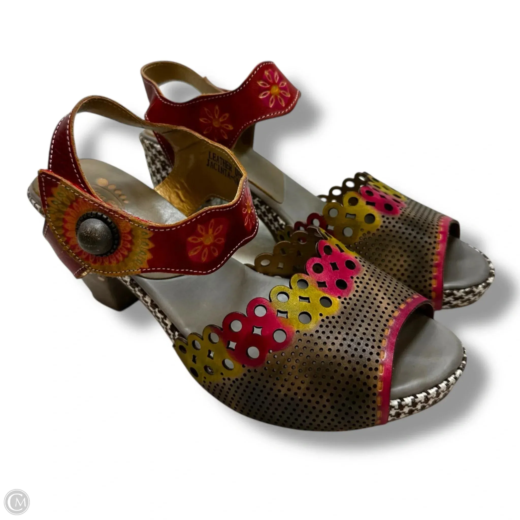 Stacked Heel Shoes Heels Block By Spring Step In Red, Size: 9
