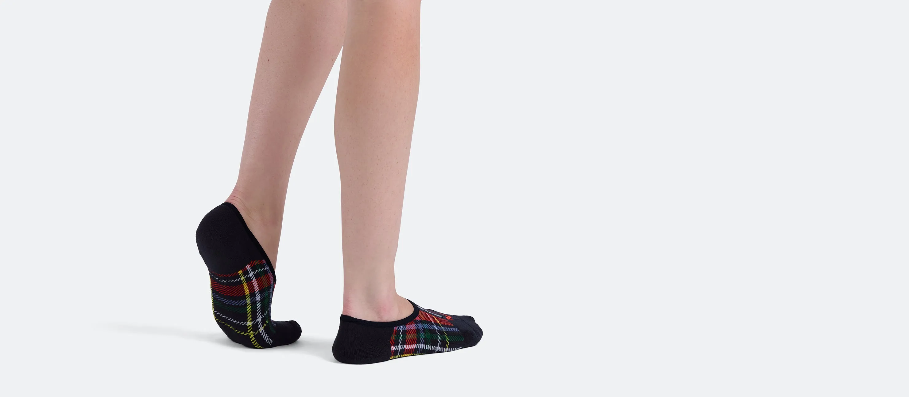 No Show Sock | Festive Plaid