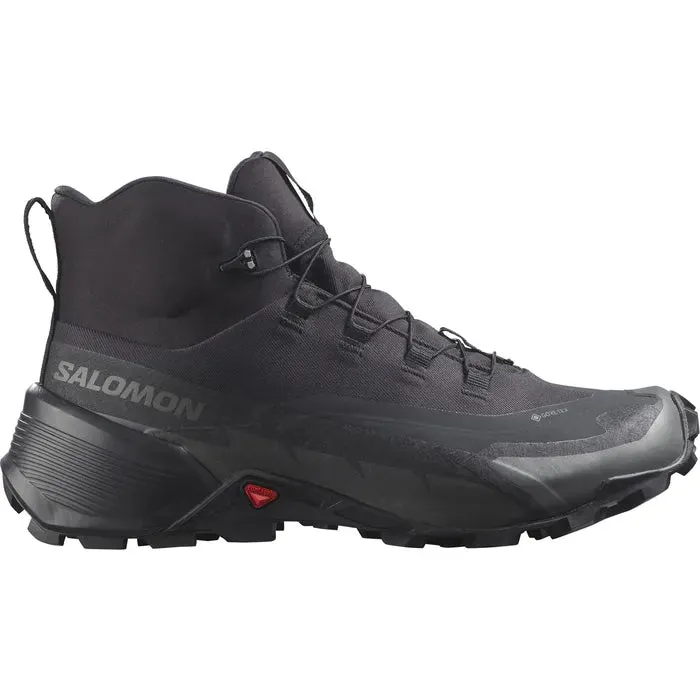 Men's Salomon Cross Hike 2 Mid Gore-Tex Hiking Boots Black/black Ergonomic Heel Tab Adaptive Fit System
