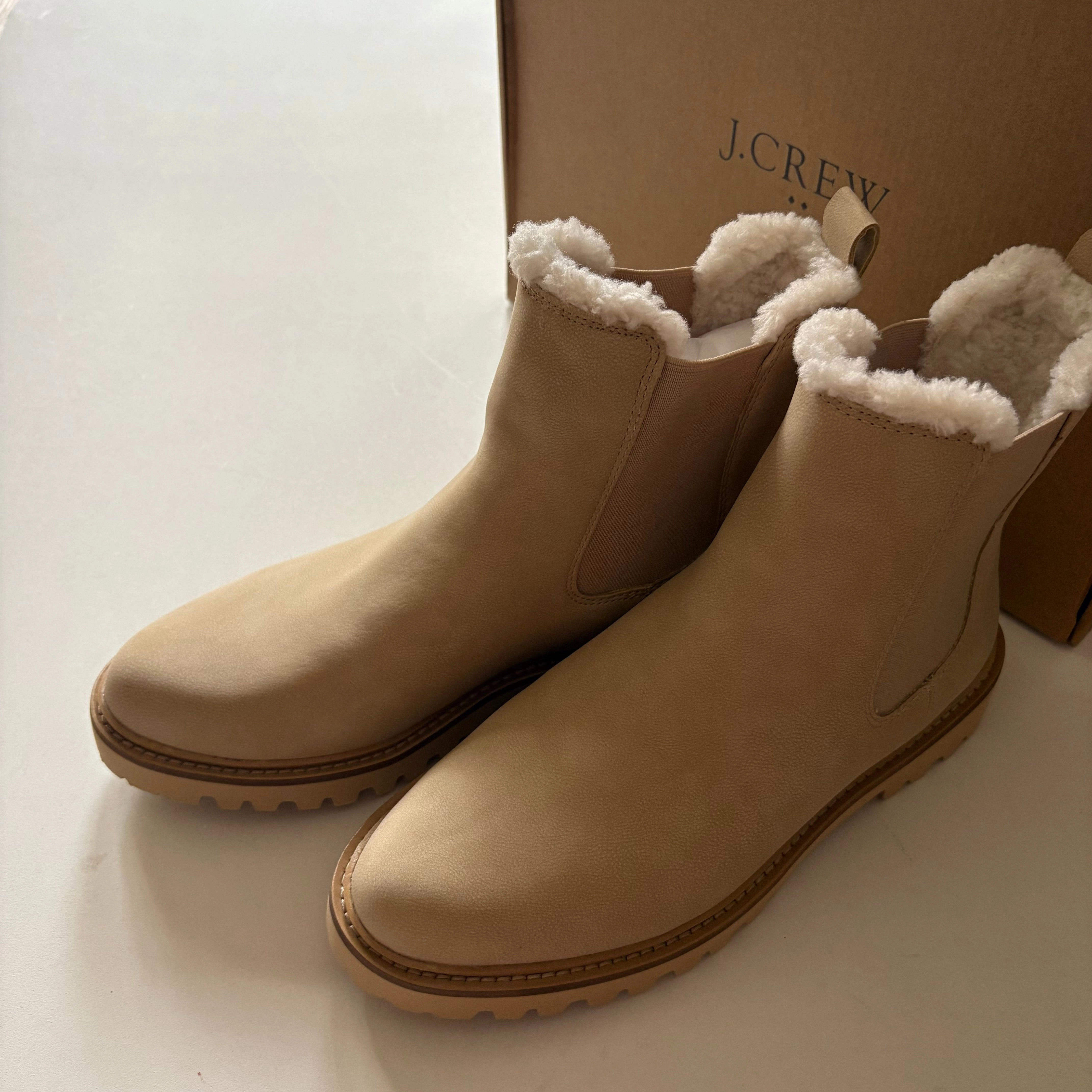 Stable Step Boots Ankle Flats By J. Crew In Cream, Size: 9