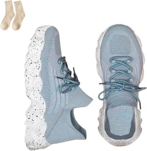 Nursebabes Sneakers, Quivale Shoes for Women, Breathable Non-Slip Lightweight Lace up Mesh Orthopedic Running Sneakers