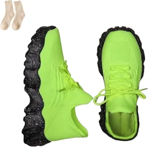 Nursebabes Sneakers, Quivale Shoes for Women, Breathable Non-Slip Lightweight Lace up Mesh Orthopedic Running Sneakers