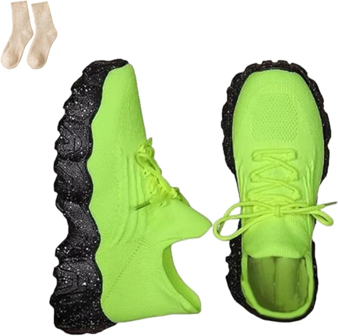 Nursebabes Sneakers, Quivale Shoes for Women, Breathable Non-Slip Lightweight Lace up Mesh Orthopedic Running Sneakers