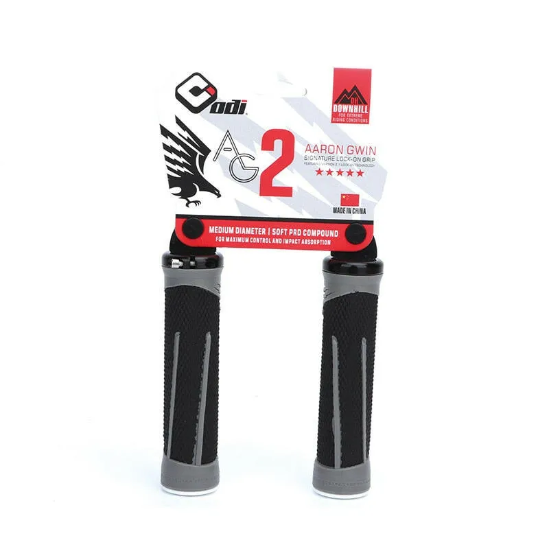 ODI MTB Bike Silicone Grips Comfortable Lockable Handle Grip CNC aluminum lock ring Anti-Slip two-tone Handlebar Grip Bike Parts