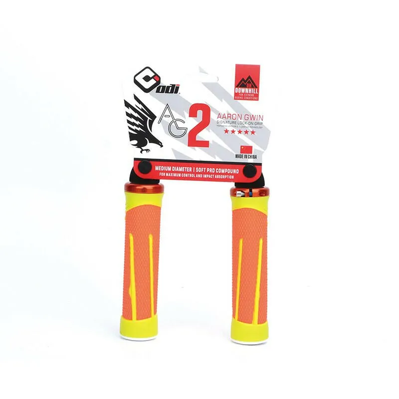 ODI MTB Bike Silicone Grips Comfortable Lockable Handle Grip CNC aluminum lock ring Anti-Slip two-tone Handlebar Grip Bike Parts