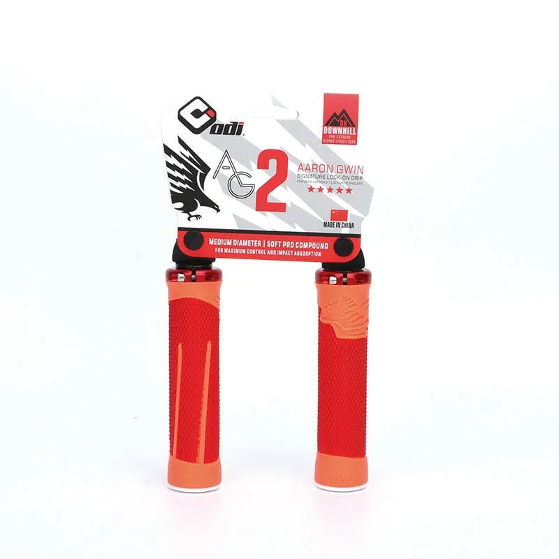 ODI MTB Bike Silicone Grips Comfortable Lockable Handle Grip CNC aluminum lock ring Anti-Slip two-tone Handlebar Grip Bike Parts