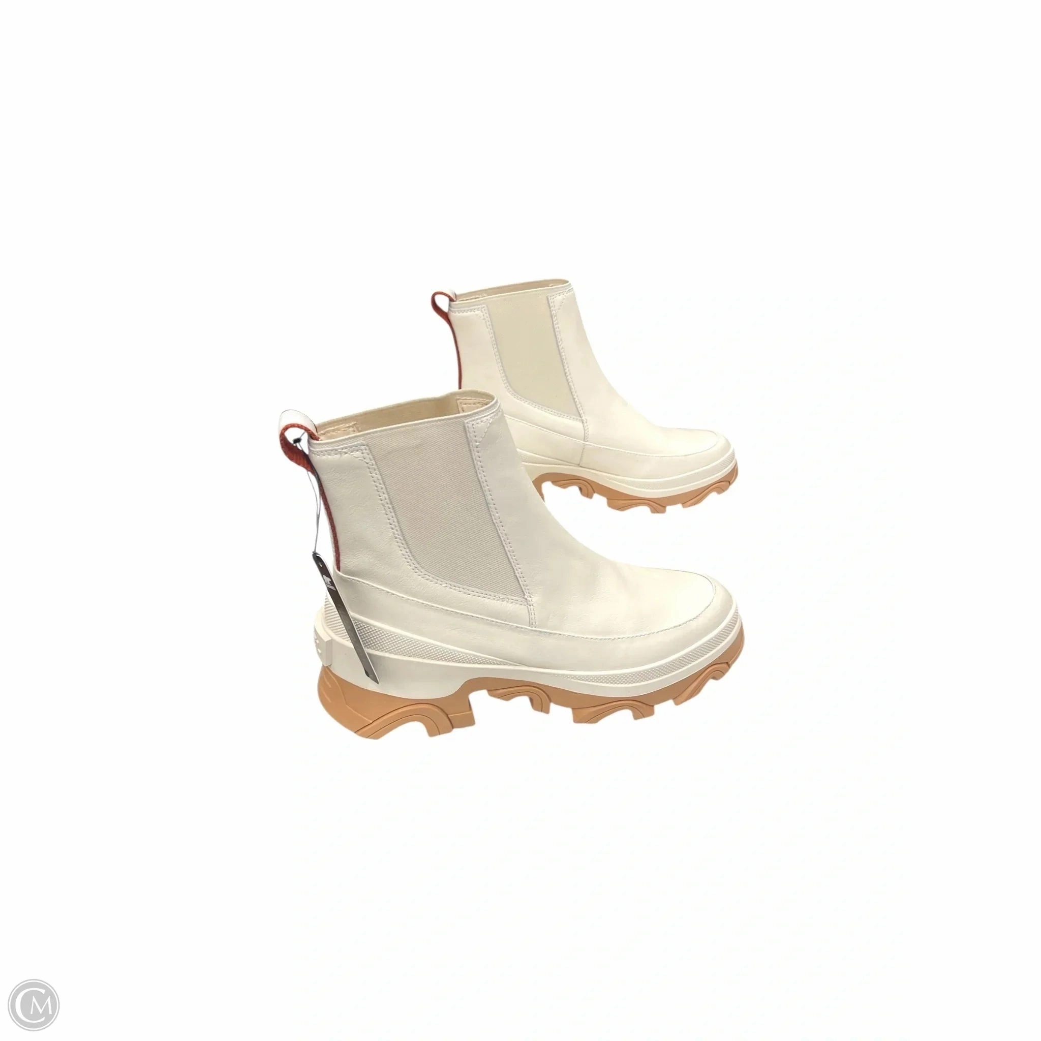 Mud Resistant Trail Exploration Trail Comfort Boots Ankle Heels By Sorel In Cream, Size: 9