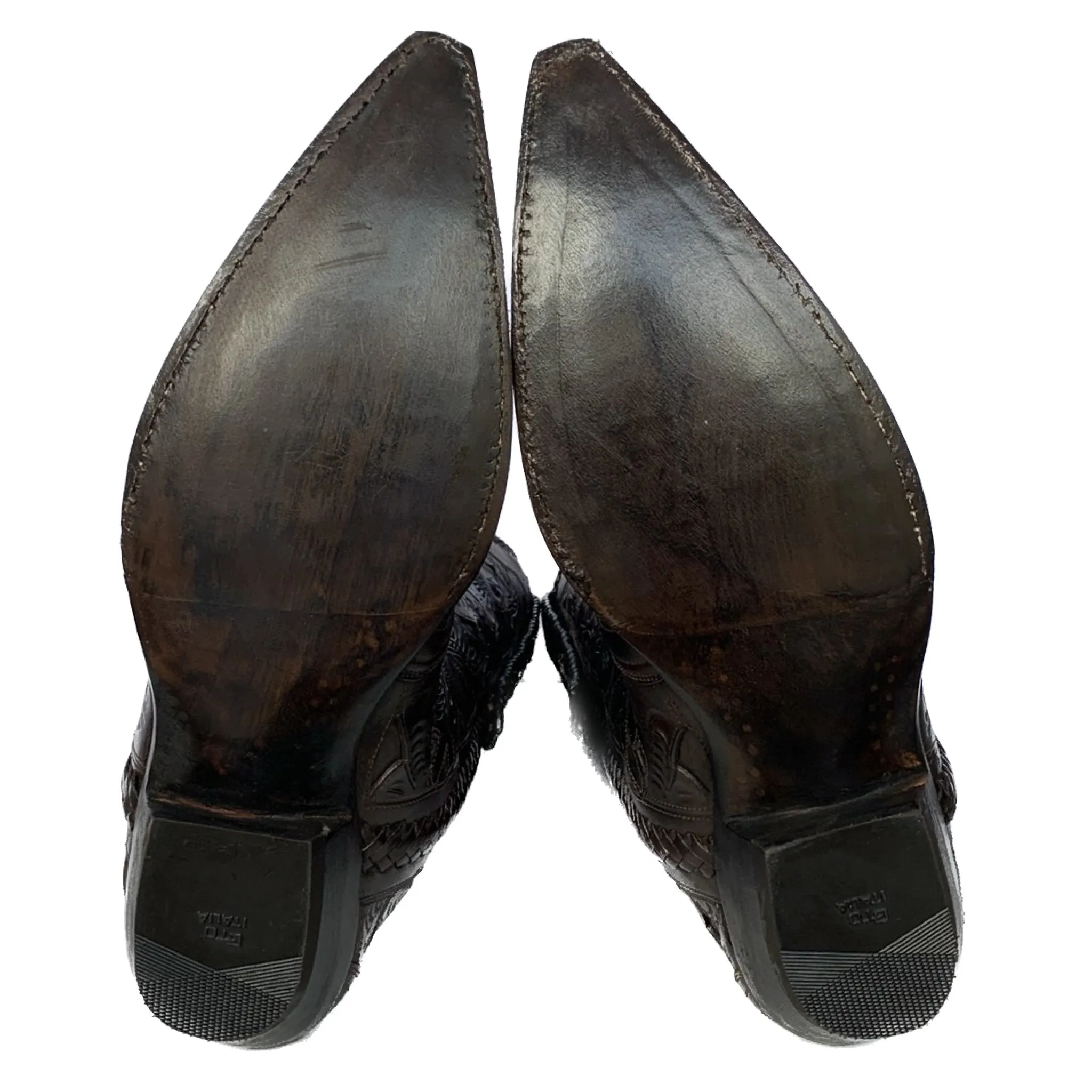 OLD GRINGO BOOT STAR Tooled Leather Brown Black Cowboy Western Boots