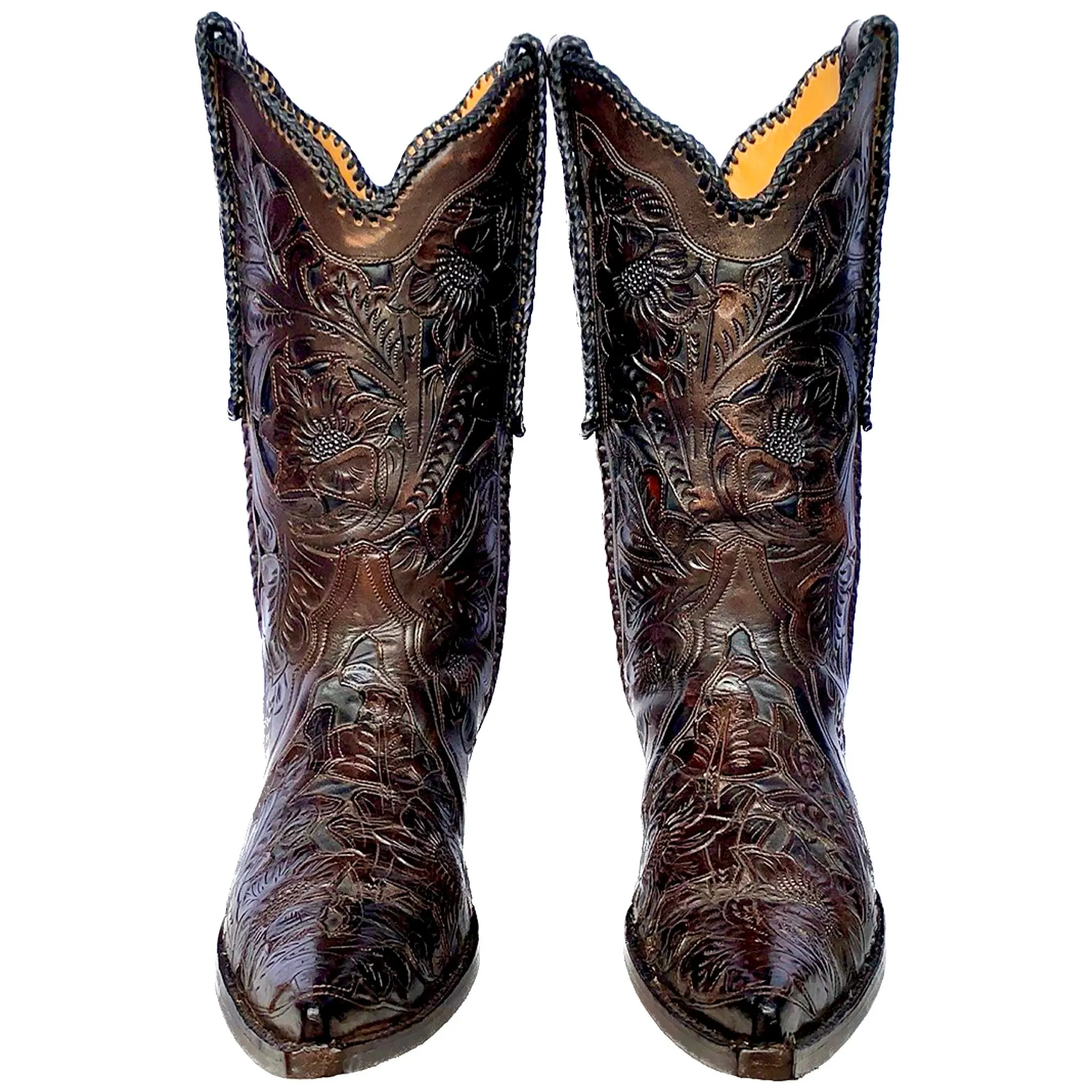 OLD GRINGO BOOT STAR Tooled Leather Brown Black Cowboy Western Boots