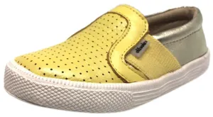 Old Soles Boy's and Girl's 1056 Lemon Gold Perforated Leather Praise Hoff Slip On Elastic Loafer Sneaker Old Soles Boy's and Girl's 1056 Lemon Gold Perforated Leather Praise Hoff Slip On Elastic Loafer Sneaker