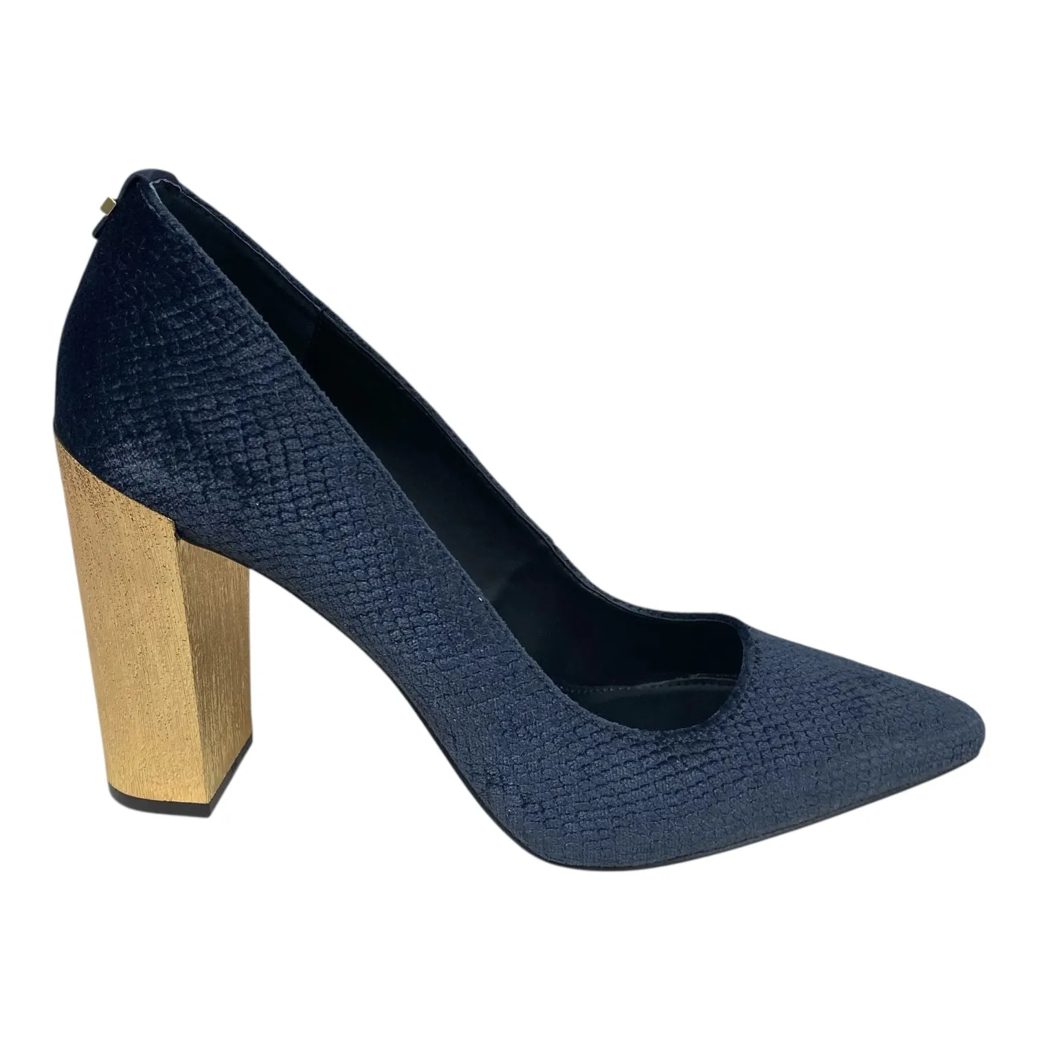 Smooth Style Shoes Heels Block By Calvin Klein In Blue, Size:7.5