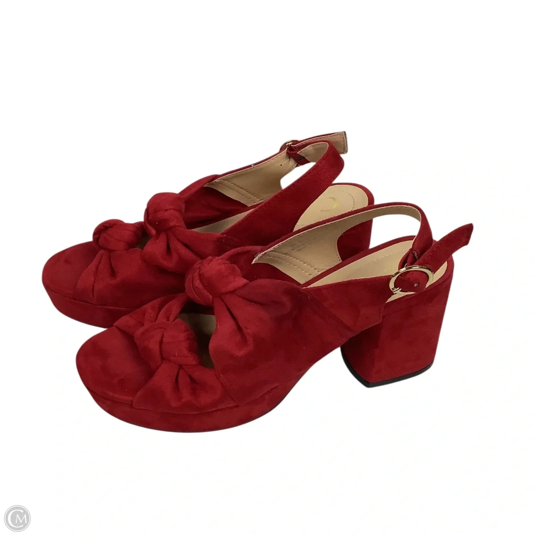 Bridal Shoes with Embellishments Shoes Heels Block By Cato In Red, Size: 8