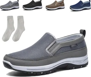 Orthoture Mens Shoes, Orthowalkway Mens Shoes Slip On, Men's Canvas Loafers,Outdoor Casual Non Slip Sneakers