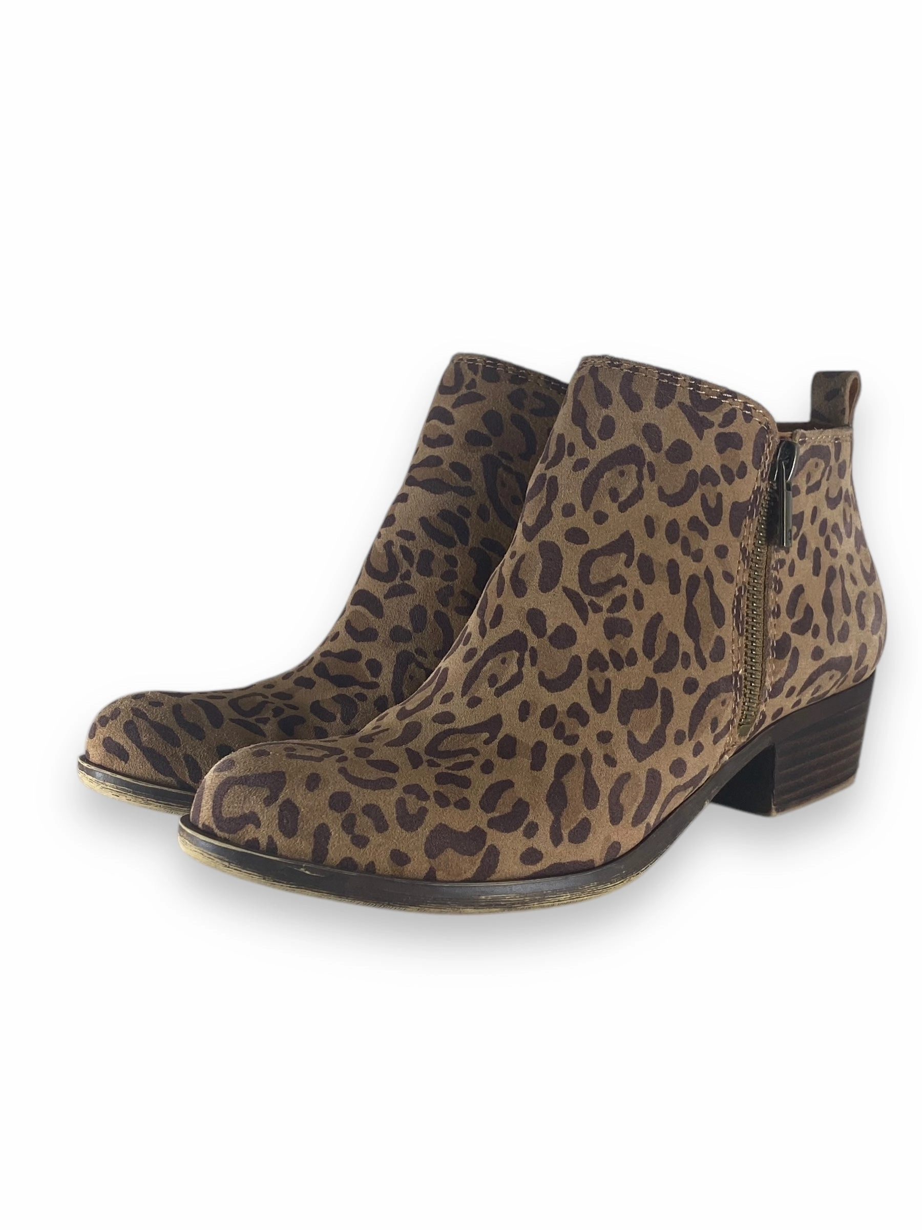 Boots Ankle Heels By Lucky Brand In Animal Print, Size: 6.5 Ergonomic Fit Airy Feel