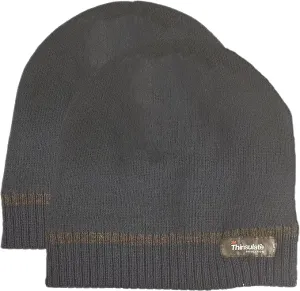 Pack of 2 Mens Stripe Fleece Beanie Hat with 3M Thinsulate Insulation Quick Drying Lightweight Winter Thermal Protection for Skiing Hiking Outdoor by Sock Stack