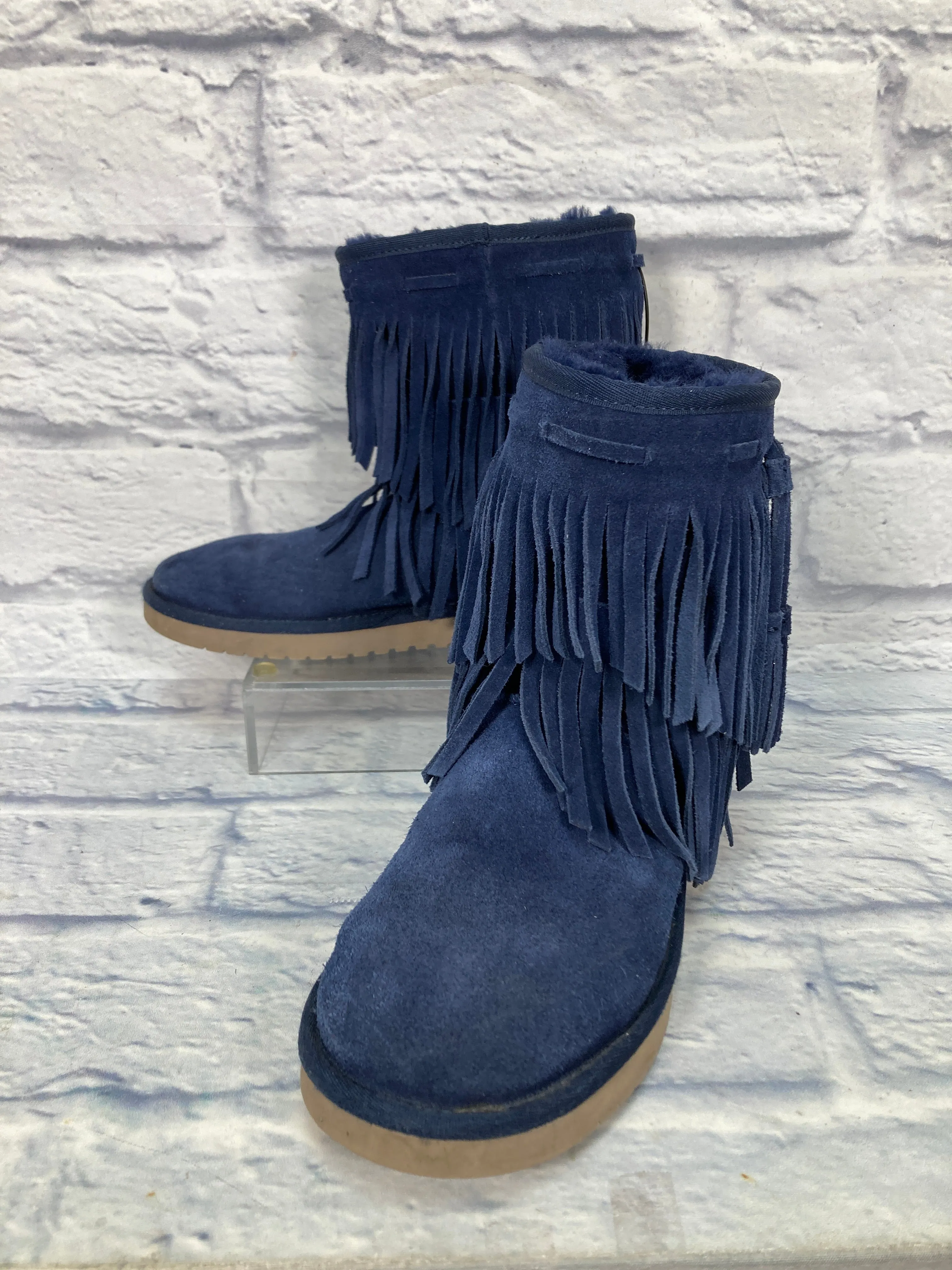 Timeless Fashion Comfy Sole Boots Mid-calf Flats By Koolaburra By Ugg In Blue, Size: 8