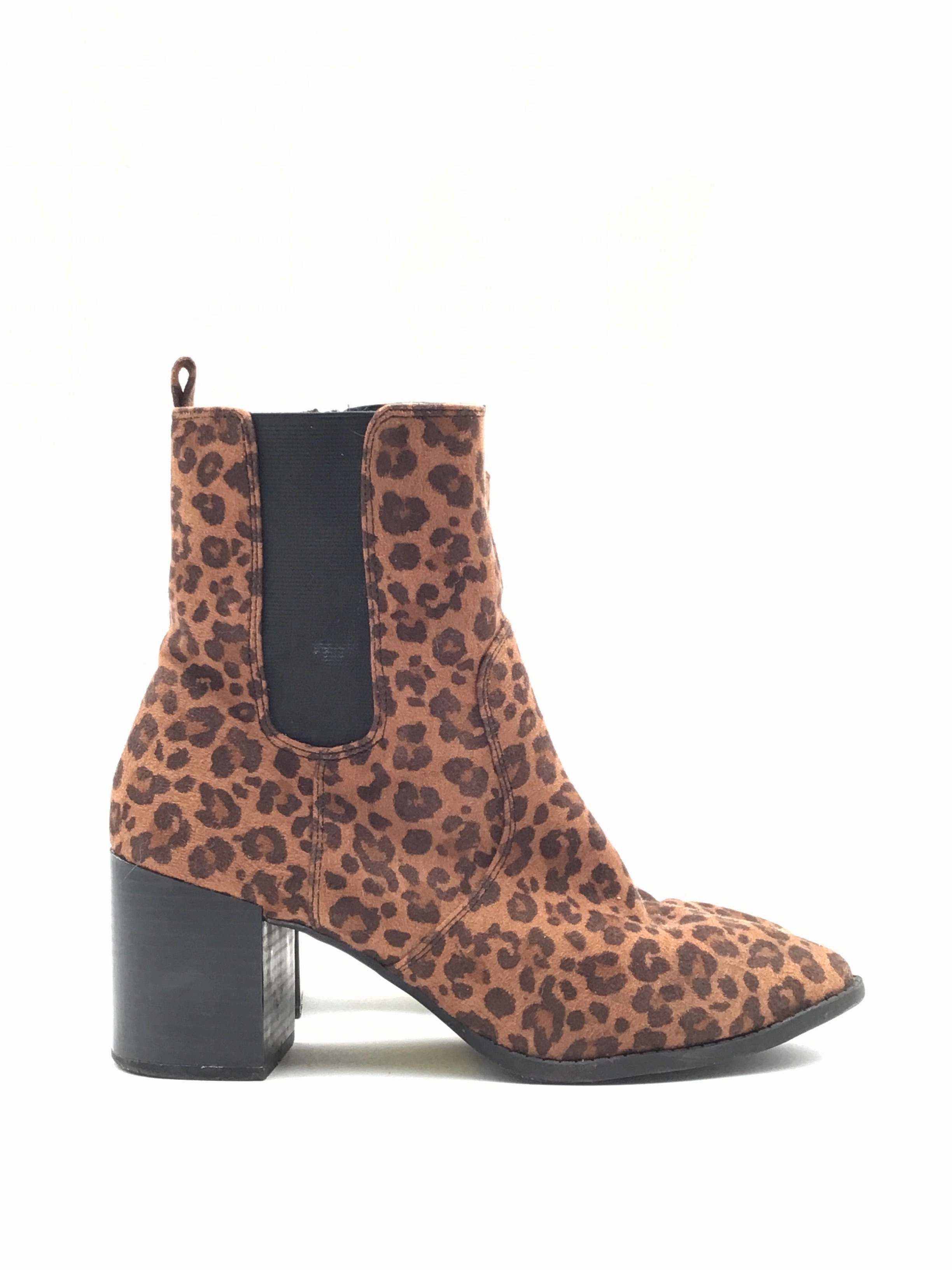 Soft Padding Boots Ankle Heels By Express In Animal Print, Size: 8