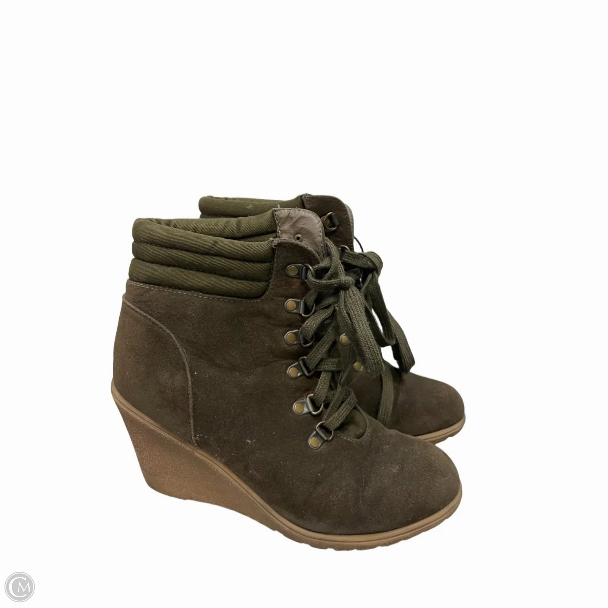 Boots Ankle Heels By Shoedazzle In Green, Size: 8.5 Outdoor Utility comfortable socks