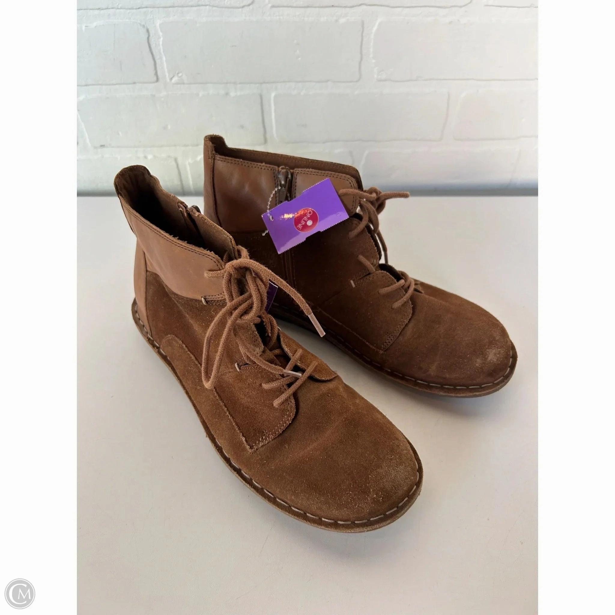 Mesh Urban Feel Boots Ankle Flats By Clarks In Brown, Size: 9