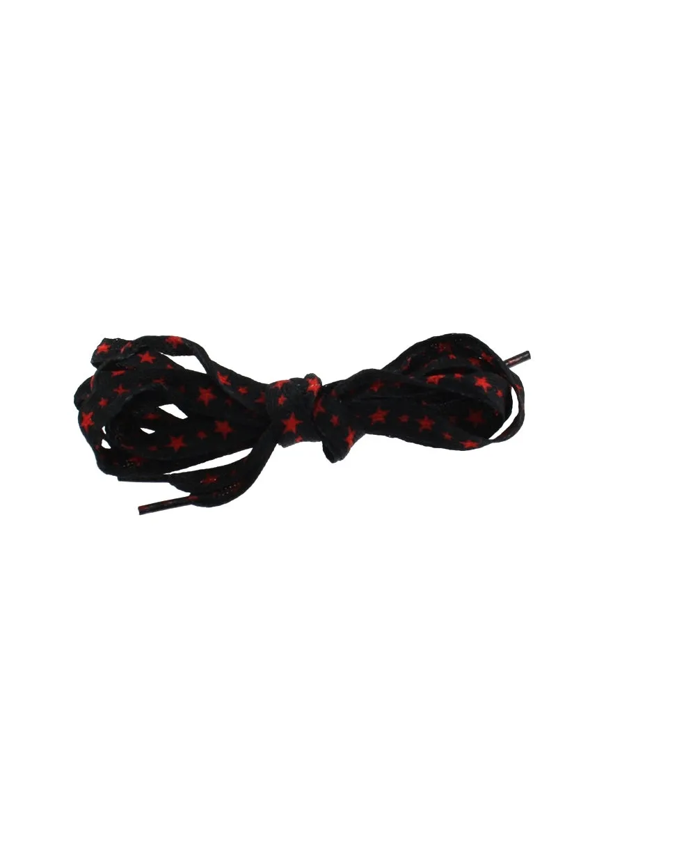 Pair of Black Shoelaces with Stars