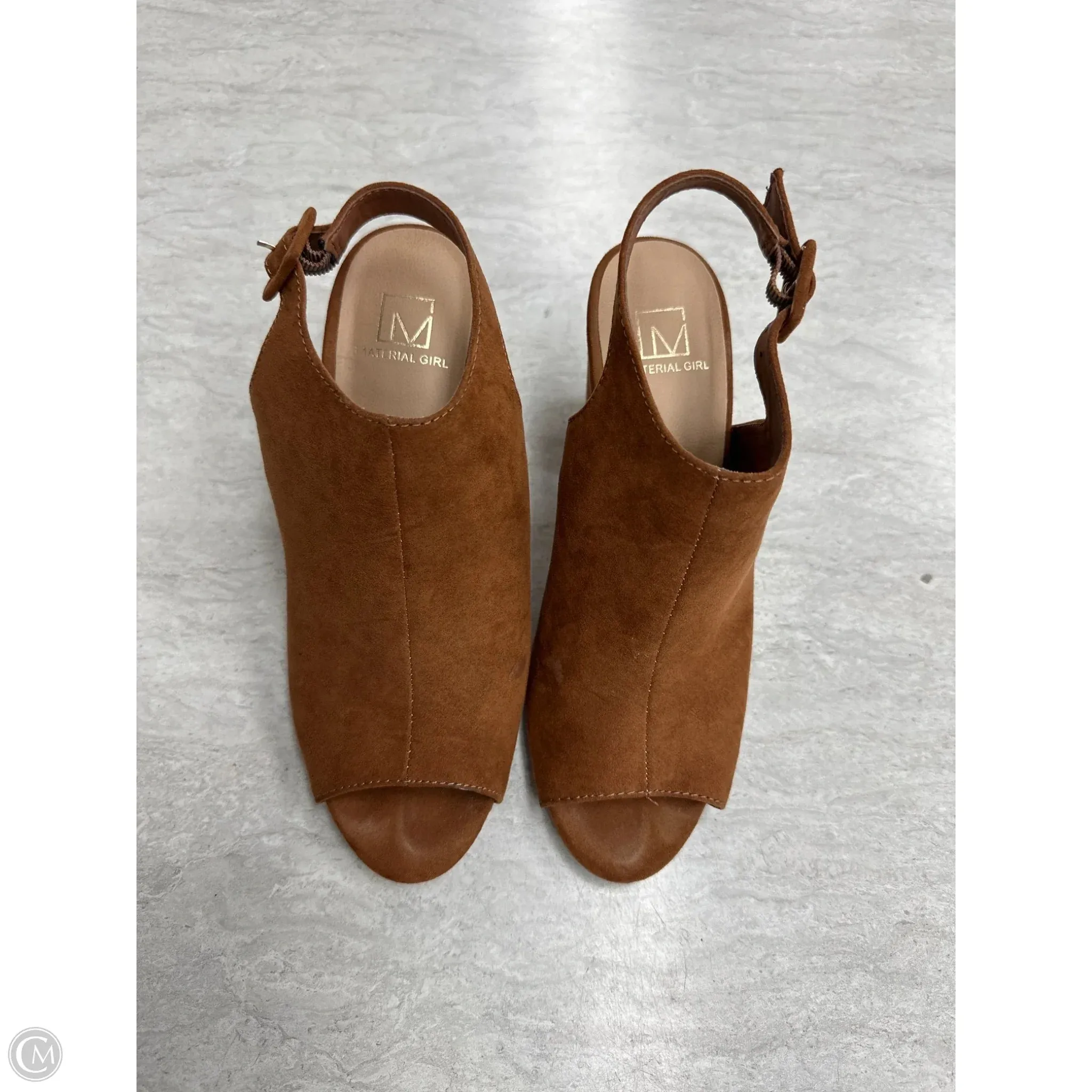Summer Sandals Shoes Heels Block By Material Girl In Brown, Size: 6.5