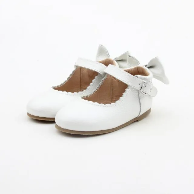 'Pearl' Leather Dolly Children's Shoes - Hard Sole