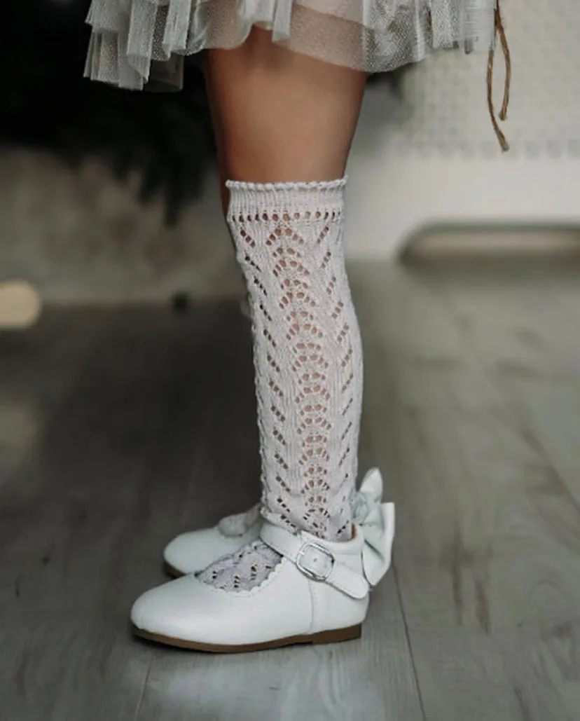 'Pearl' Leather Dolly Children's Shoes - Hard Sole