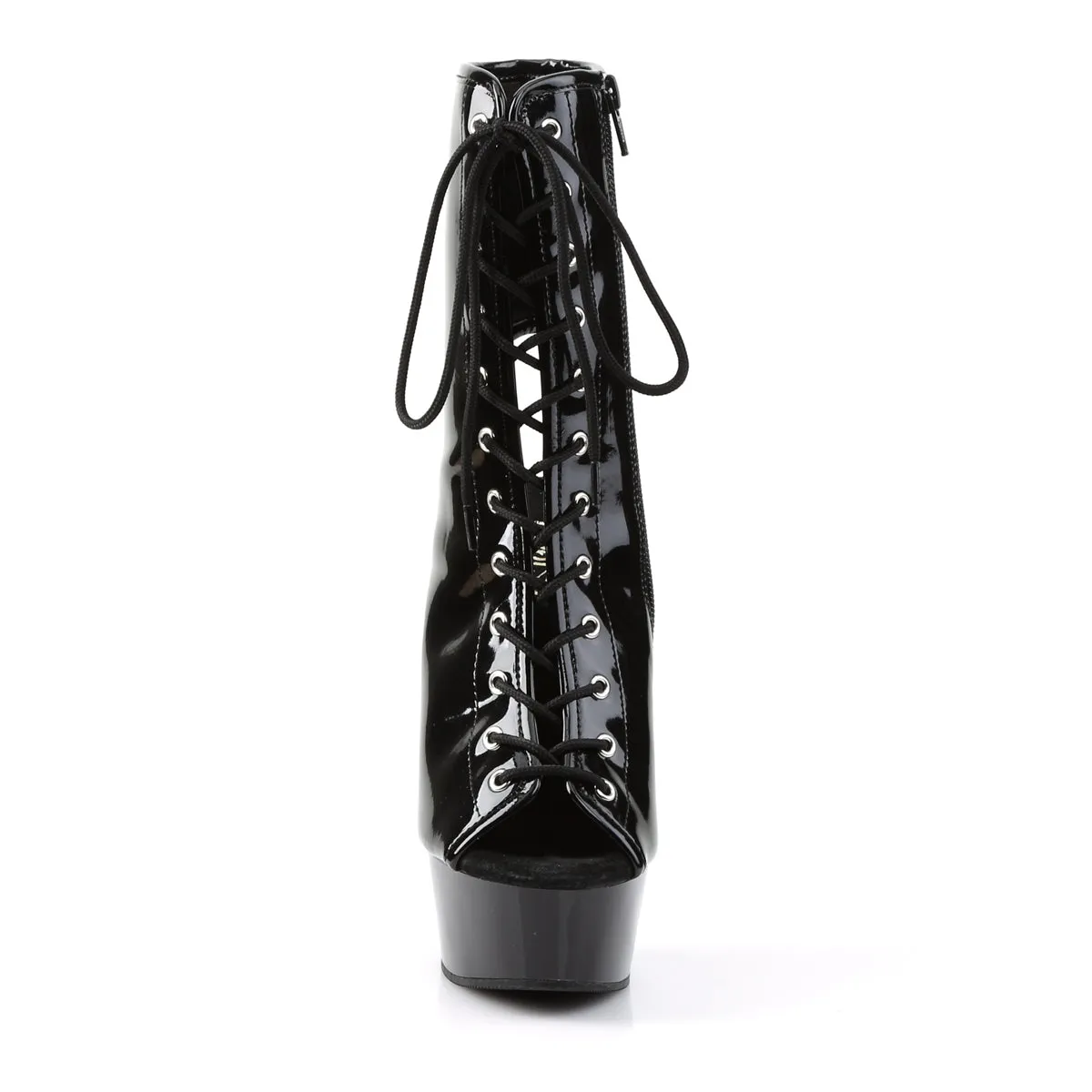 Peep Toe Open Heel Lace-Up Ankle Boot DELIGHT-1016