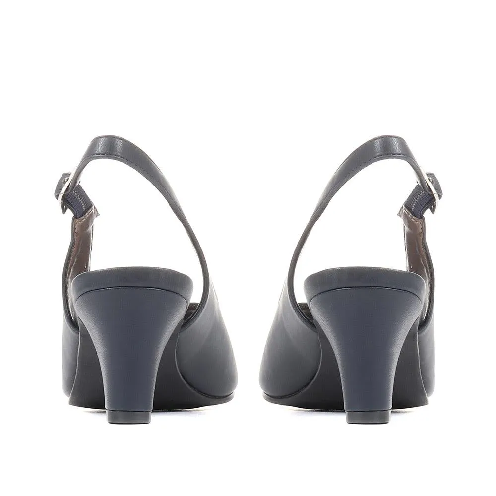 Peep-Toe Slingback High Heels - HUANG35005 / 322 263